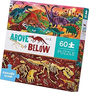 Crocodile Creek Above + Below Dinosaur World 60 pc