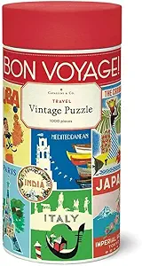 Cavallini 1000 Piece Puzzle, Vintage Travel