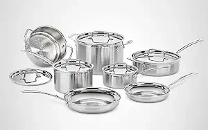 Cuisinart 12-Piece MultiClad Pro Triple Ply Stainless Steel Set — Most Durable Stainless