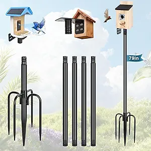 Gtongoko Smart Bird Feeder Pole 1-Inch Dia 79 Inch Bluebird House Pole