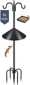 Gtongoko Squirrel Proof Bird Feeder Pole 92 Inch Double Shepherds Hook