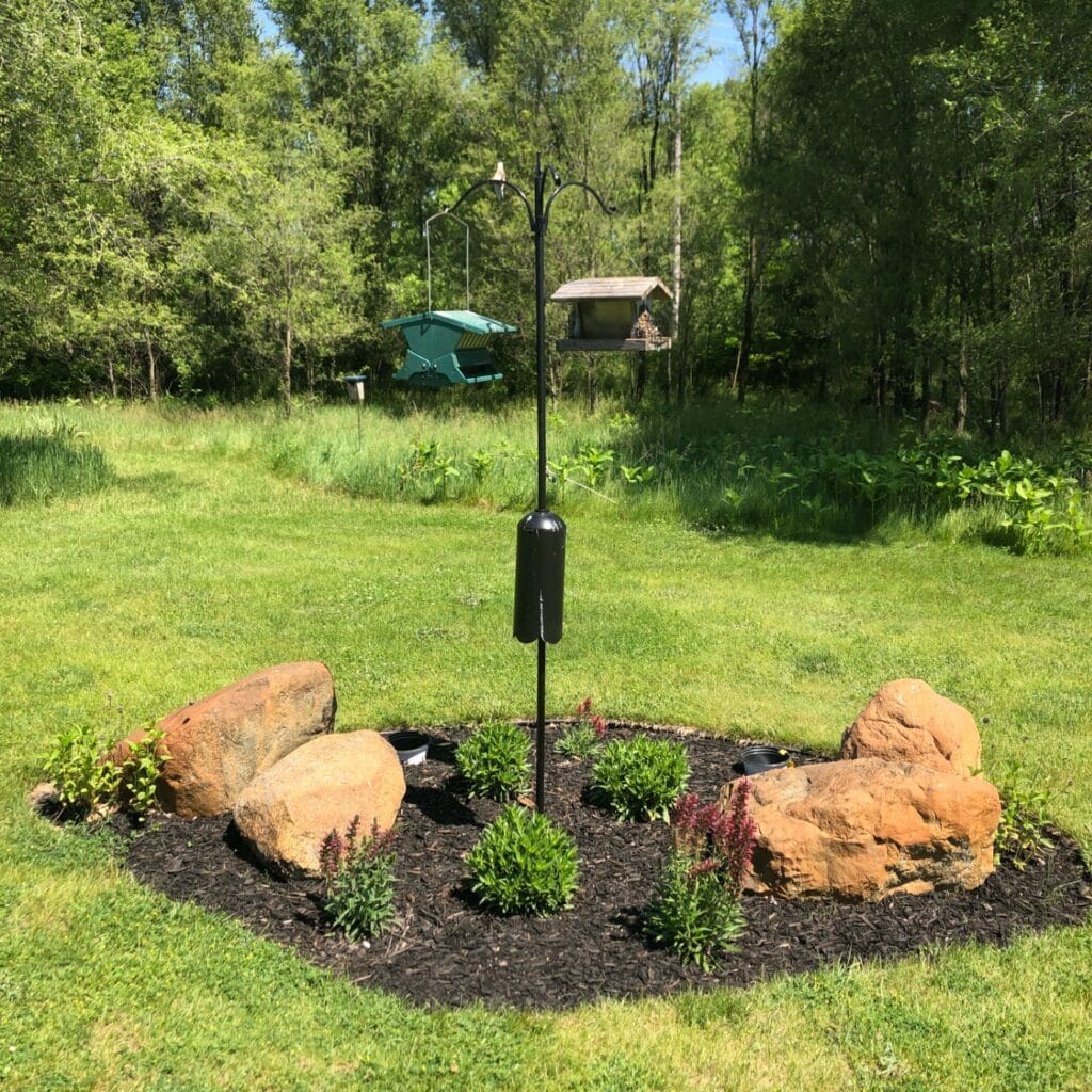 Kettle Moraine Bird Feeder Pole Set with Squirrel Baffle & Twister Ground Socket