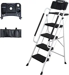 LEADALLWAY 4 Step Ladder with Handrails