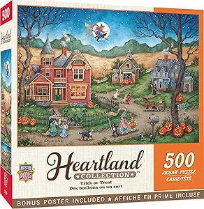 MasterPieces Halloween Jigsaw Puzzle 500 Pieces - Trick or Treat Scene