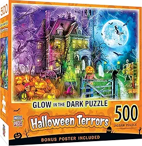 MasterPieces Halloween Puzzle 500 Pieces Glow in the Dark Jigsaw Halloween Terrors