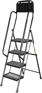 Valeo 4 Step Ladder with Handrails
