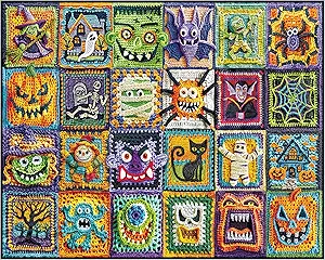 White Mountain 1000 Piece Jigsaw Puzzle Halloween Crochet
