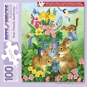 Bits and Pieces 100 Piece Jigsaw Puzzle A Touch of Spring