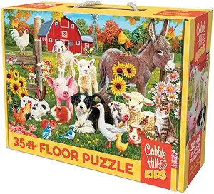Cobble Hill Floor Puzzle Farmyard Greetings