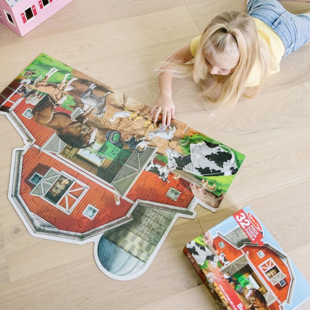 Melissa & Doug Busy Barn Shaped Jumbo Floor Puzzle