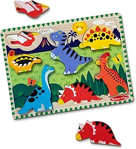 Melissa & Doug Dinosaur Wooden Chunky Puzzle (7 pcs)