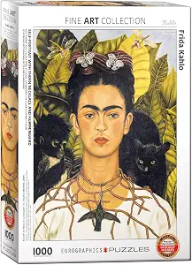 Self-Portrait with Thorn Necklace and Hummingbird