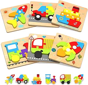 Yetonamr 6 Vehicle Shape Montessori Toys
