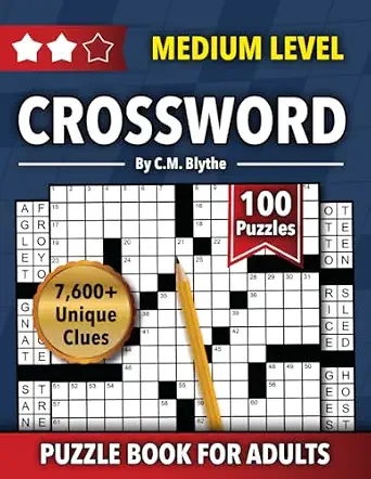 C.M. Blythe 100 Medium-Level Puzzles Crossword Puzzle Book