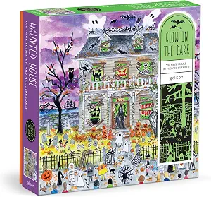 Galison Haunted House – 500 Piece Glow in The Dark